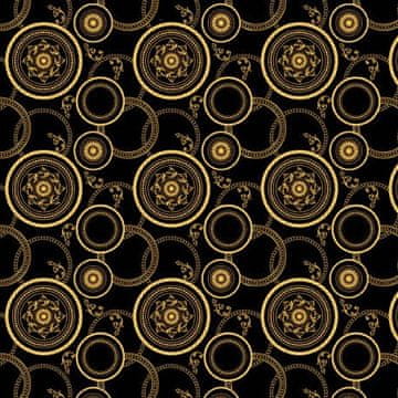 VANJSKI DEKOSTOFFE OXFORD Motiv Goldene Kreise I DR013