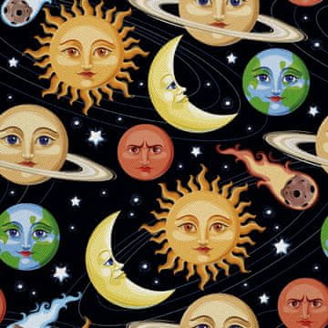 VANJSKI DEKOSTOFFE OXFORD - Motiv Planeten und Sterne I DX426