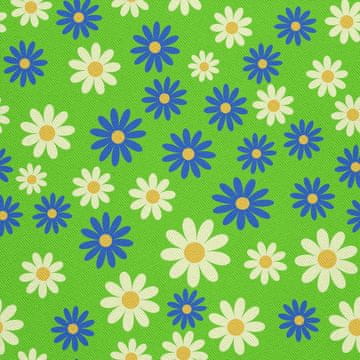 VANJSKI DEKOSTOFFE OXFORD - Motiv blaue und weiße Blumen I DX474