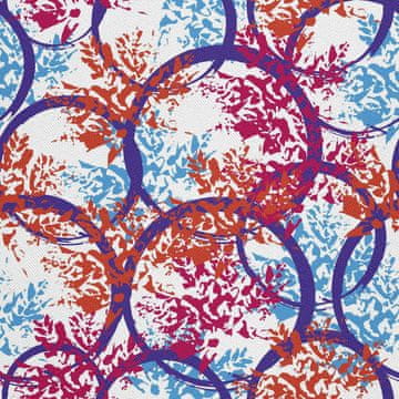 VANJSKI DEKOSTOFFE OXFORD - Motiv blaue Kreise I DX380