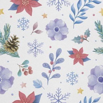 VANJSKI DEKOSTOFFE OXFORD - Motiv Winterblumen Tannenzapfen I DX743