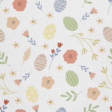 VANJSKI DEKOSTOFFE OXFORD - Motiv Ostereier und Blumen I DX307