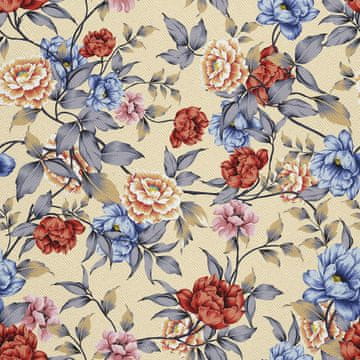 VANJSKI DEKOSTOFFE OXFORD - Motiv gemalte Blumen 6 I DX341