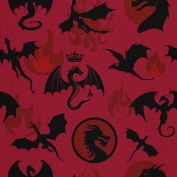 VANJSKI DEKOSTOFFE OXFORD - Motiv schwarzer Drache