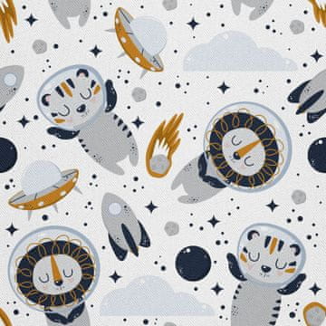 VANJSKI DEKOSTOFFE OXFORD - Motiv Tiger und Löwe im Weltraum