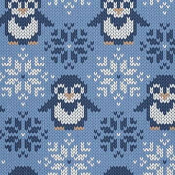 VANJSKI DEKOSTOFFE OXFORD - Motiv Jacquard-Pinguine