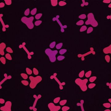 VANJSKI DEKOSTOFFE OXFORD - Motiv rosa Pfoten und Knochen