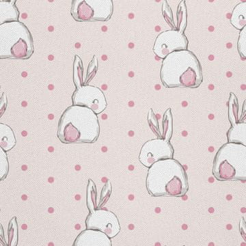 VANJSKI DEKOSTOFFE OXFORD - Motiv Hasen auf einem rosa