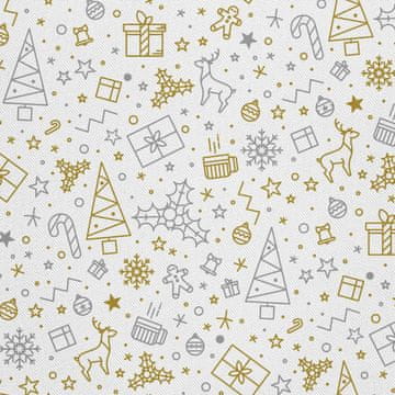 VANJSKI DEKOSTOFFE OXFORD - Motiv Weihnachtsschmuck aus Gold und Silber