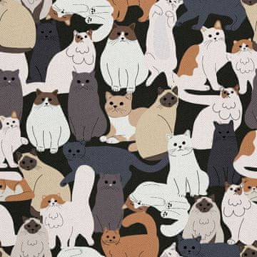 VANJSKI DEKOSTOFFE OXFORD - Motiv Katzen verschiedener Rassen
