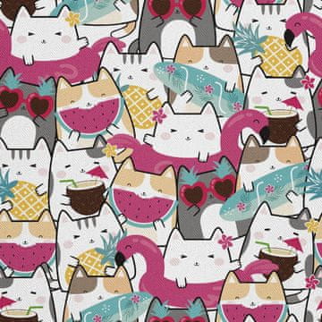 VANJSKI DEKOSTOFFE OXFORD - Motiv Katzen im Urlaub