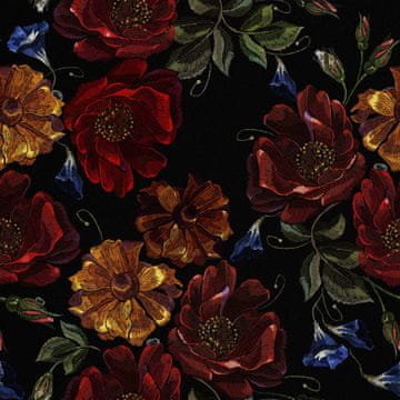 VANJSKI DEKOSTOFFE OXFORD - Motiv gestickte Rosen