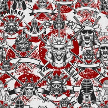 OUTDOOR DEKOSTOFFE OXFORD - Motiv Samurai-Masken
