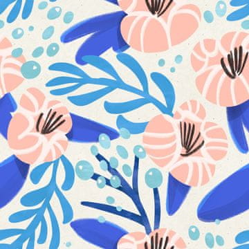 VANJSKI DEKOSTOFFE OXFORD - Motiv Blumen im Wasser I DR210