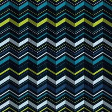 VANJSKI DEKOSTOFFE OXFORD - Motiv blauer Zickzack