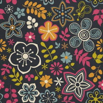 VANJSKI DEKOSTOFFE OXFORD - Motiv Doodle-Blumen 2