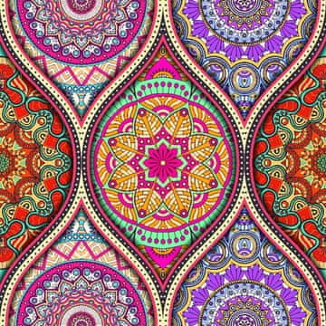 VANJSKI DEKOSTOFFE OXFORD - Motiv Orientalisches Muster in Tropfenform I DR167