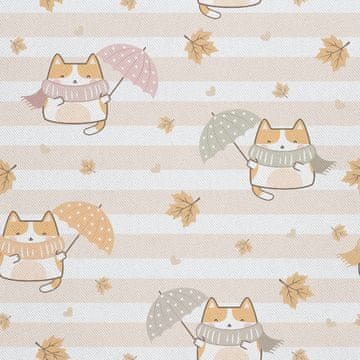 VANJSKI DEKOSTOFFE OXFORD - Motiv Katze mit Regenschirm