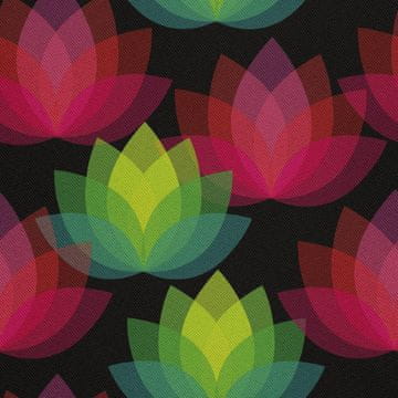 VANJSKI DEKOSTOFFE OXFORD - Motiv orientalische Lotusblume