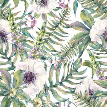 VANJSKI DEKOSTOFFE OXFORD - Motiv Pastellblumen auf Blättern I DR204