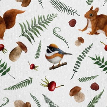 VANJSKI DEKOSTOFFE OXFORD - Motiv Eichhörnchen und Vogel