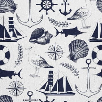 VANJSKI DEKOSTOFFE OXFORD - Motiv nautische Elemente