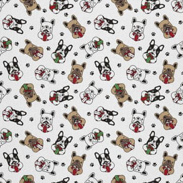 OUTDOOR DEKOSTOFFE OXFORD - Motiv Französische Bulldogge mit Geschenk