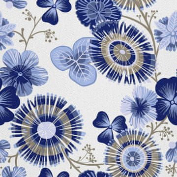 VANJSKI DEKOSTOFFE OXFORD - Motiv blaue Blumen