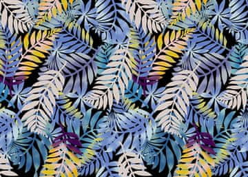 VANJSKI DEKOSTOFFE OXFORD - Motiv blaue Blätter I DR132