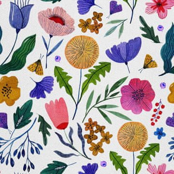 VANJSKI DEKOSTOFFE OXFORD - Motiv Wildblumen Aquarell
