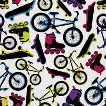 OUTDOOR DEKOSTOFFE OXFORD - Motiv Fahrräder, Skateboards und Rollschuhe