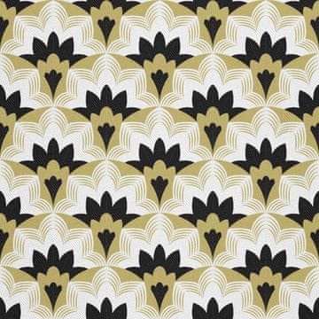 OUTDOOR DEKOSTOFFE OXFORD - Motiv Asiatisch - goldene Schuppen