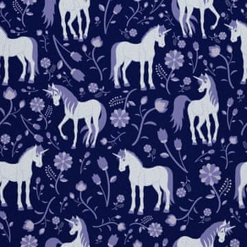 VANJSKI DEKOSTOFFE OXFORD - Motiv Einhorn und Blumen
