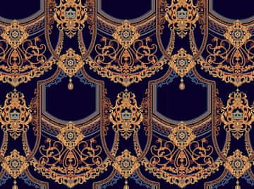 VANJSKI DEKOSTOFFE OXFORD - Motiv goldene Verzierung I DR186