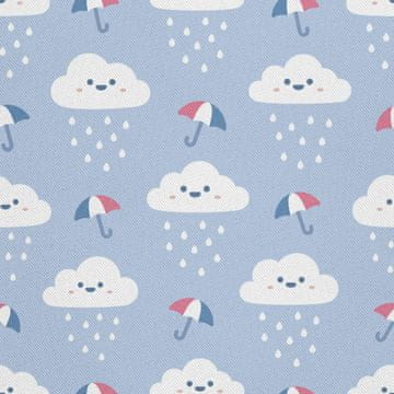 VANJSKI DEKOSTOFFE OXFORD - Motiv Regenschirm und Regenwolken