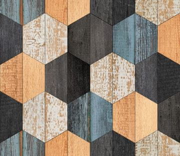 VANJSKI DEKOSTOFFE OXFORD - Motiv geometrisches sechseckiges Muster I DR109