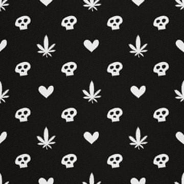 OUTDOOR DEKOSTOFFE OXFORD - Motiv Schädel Herz Marihuana