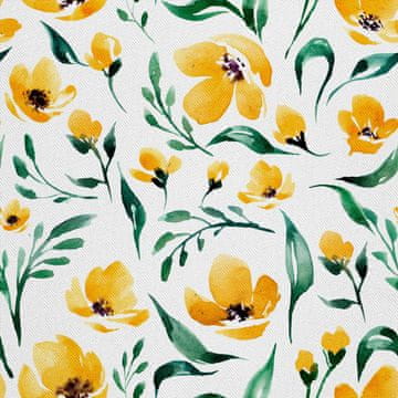 VANJSKI DEKOSTOFFE OXFORD - Motiv gelbe Blumen Aquarell