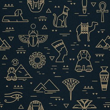 OUTDOOR DEKOSTOFFE OXFORD - Motiv ägyptische symbole