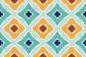 OUTDOOR DEKOSTOFFE OXFORD - Motiv plavo-narančasti ornament I DR188