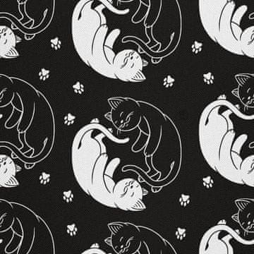 VANJSKI DEKOSTOFFE OXFORD - Motiv weiße und schwarze Katze