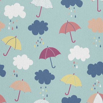 VANJSKI DEKOSTOFFE OXFORD - Motiv Regenschirme und Regenwolken