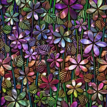 VANJSKI DEKOSTOFFE OXFORD - Motiv Blumen aus Glas