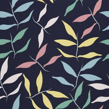 VANJSKI DEKOSTOFFE OXFORD - Motiv Pastellblätter auf dunklem