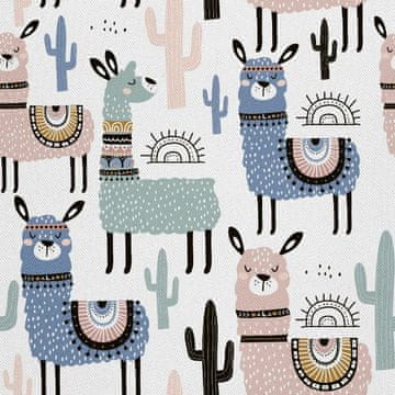 OUTDOOR DEKOSTOFFE OXFORD - Motiv rebele Lamas und Kakteen
