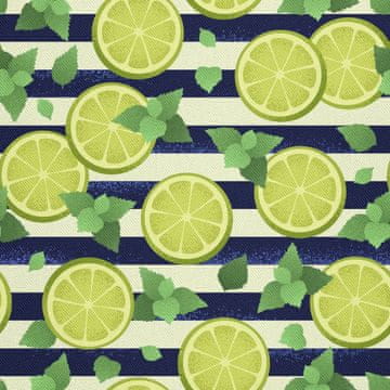 VANJSKI DEKOSTOFFE OXFORD - Motiv Zitrone mit Minze