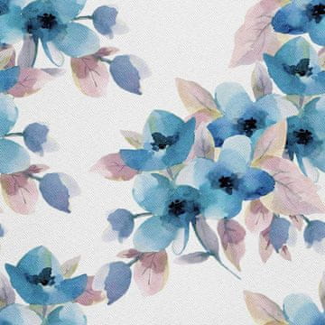 VANJSKI DEKOSTOFFE OXFORD - Motiv blaue Blumen Aquarell