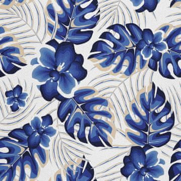VANJSKI DEKOSTOFFE OXFORD - Motiv blaue Pflanzen
