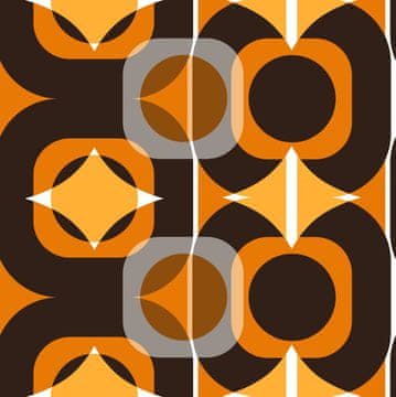 OUTDOOR DEKOSTOFFE OXFORD - Motiv geometrisches orangefarbenes Muster I DR104