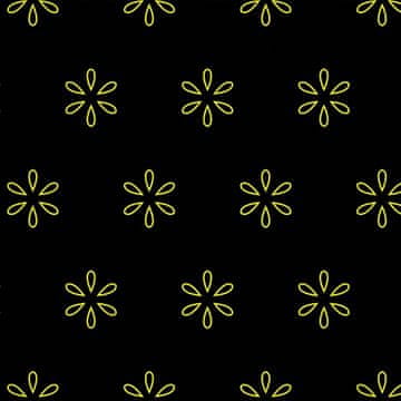 VANJSKI DEKOSTOFFE OXFORD - Motiv gelbe Blumen auf schwarzem
